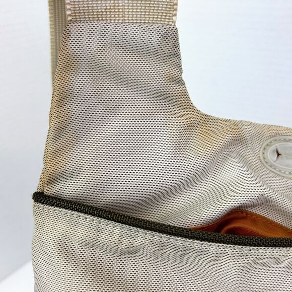 Tumi T Tech Flow Flap Crossbody Bag Nylon Beige Travel Handbag Messenger Purse - Picture 15 of 16